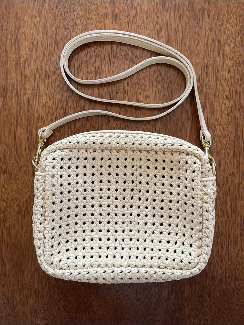 Clare V Cream Rattan Midi Sac